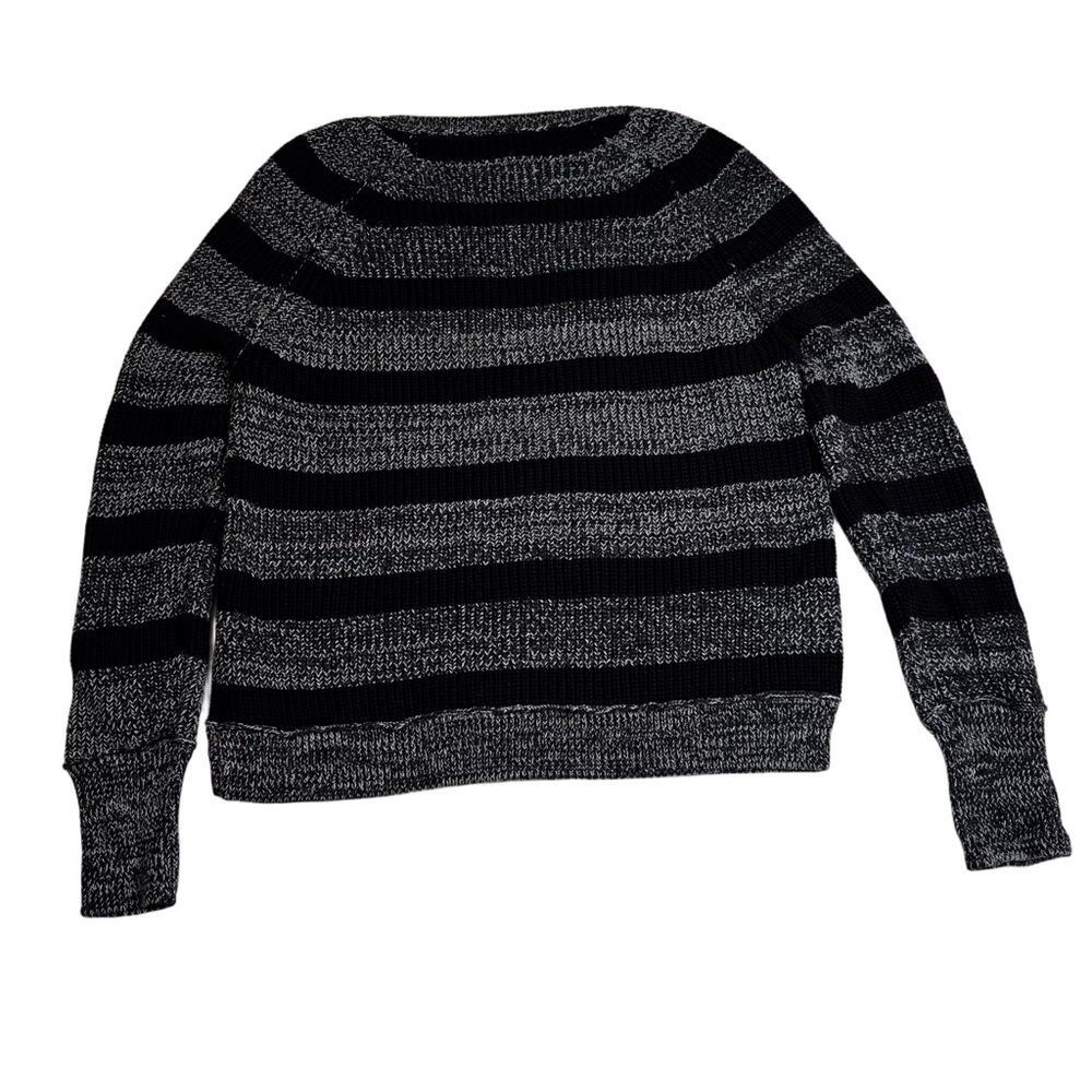Victoria's Secret Black and Gray Striped Sweater Size Small Zipper Detail NWOT - Picture 11 of 11